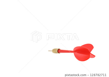 Red dart on white background, isolated on white, PNG 128782711