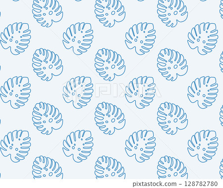 Monstera leaf pattern. Seamless vector illustration Monstera leaf pattern. Seamless vector illustration 128782780