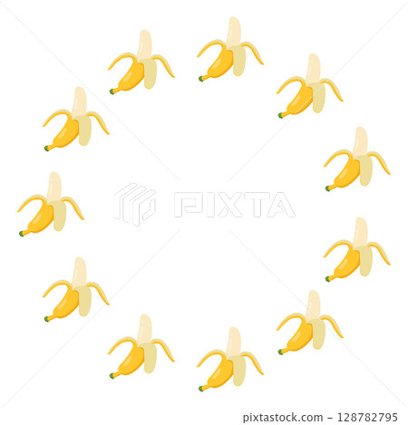Round frame of ripe bananas. Vector illustration in flat style 128782795