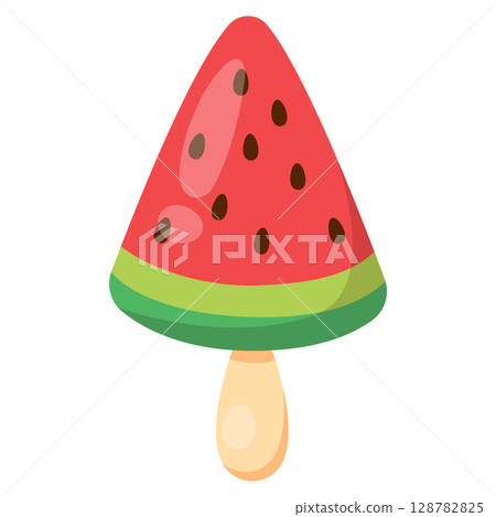 Ice cream watermelon. Hand drawn. Vector illustration 128782825
