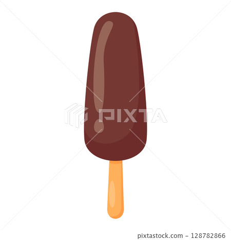 Chocolate ice cream. Hand-drawn. Vector illustration 128782866