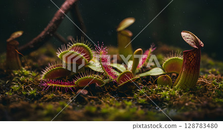 close-up insectivorous plants 128783480