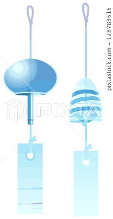 無主線的簡單彩色風鈴向量 128783515