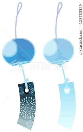 無主線的簡單彩色風鈴向量 128783529