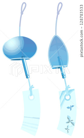 無主線的簡單彩色風鈴向量 128783533