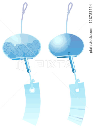 無主線的簡單彩色風鈴向量 128783534