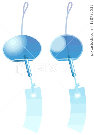 無主線的簡單彩色風鈴向量 128783535