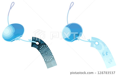 無主線的簡單彩色風鈴向量 無主線的簡單彩色風鈴向量 128783537