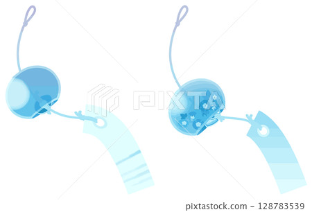 無主線的簡單彩色風鈴向量 128783539