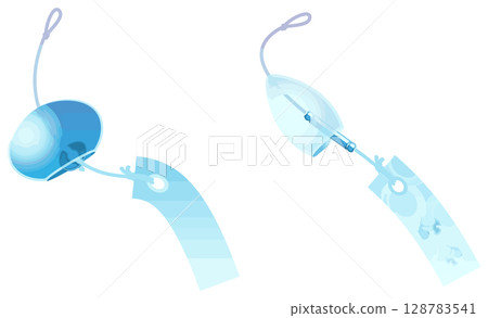 Simple color wind chime vector without main lines 128783541