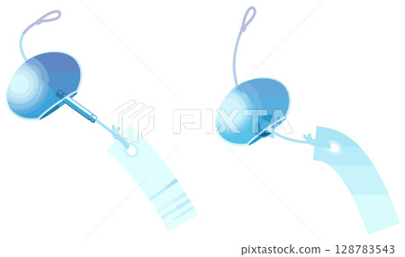 無主線的簡單彩色風鈴向量 128783543