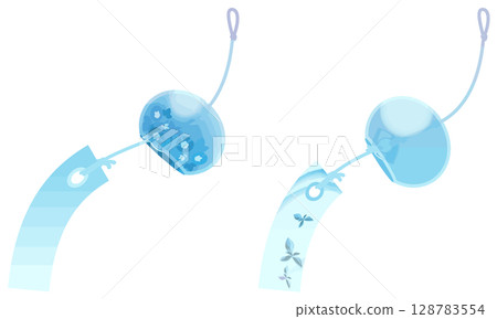 Simple color wind chime vector without main lines Simple color wind chime vector without main lines 128783554