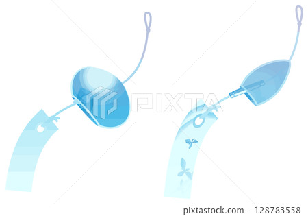 Simple color wind chime vector without main lines Simple color wind chime vector without main lines 128783558