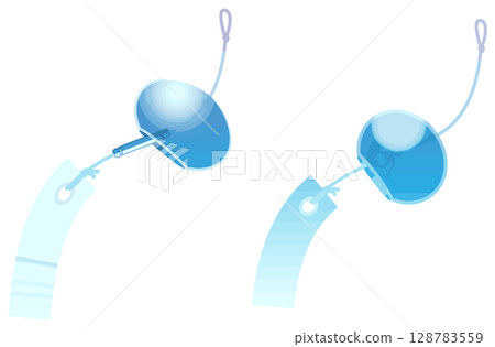 無主線的簡單彩色風鈴向量 128783559