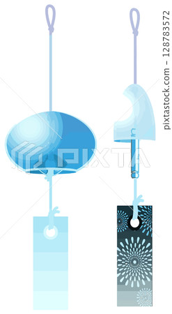 Simple color wind chime vector without main lines 128783572