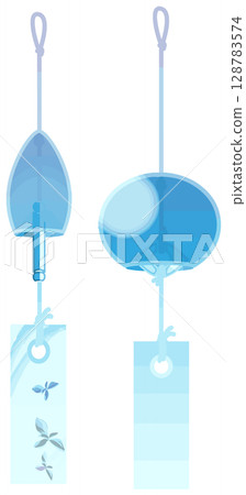 Simple color wind chime vector without main lines 128783574