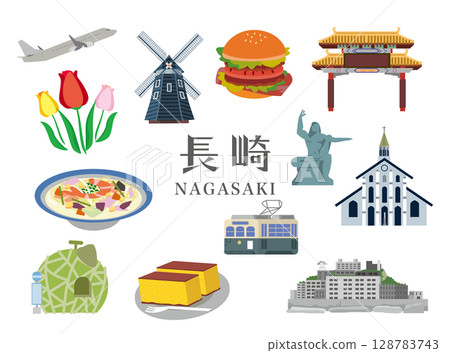 Nagasaki's popular tourist spots 128783743