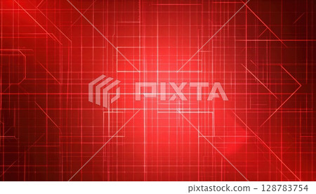 《AI Image》Red cyberspace background material 128783754
