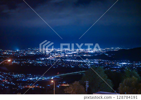 Night view from Ubasute Service Area 128784191