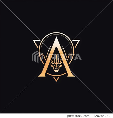 Initial letter A with deer head design template. Suitable for luxury company branding. Initial letter A with deer head design template. Suitable for luxury company branding. 128784249