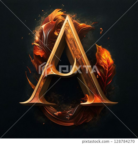 Letter A uppercase. 3D render, 3D illustration. Letter A uppercase. 3D render, 3D illustration. 128784270
