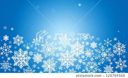 Blue Christmas background with snowflakes for winter holiday celebration design Blue Christmas background with snowflakes for winter holiday celebration design 128784568