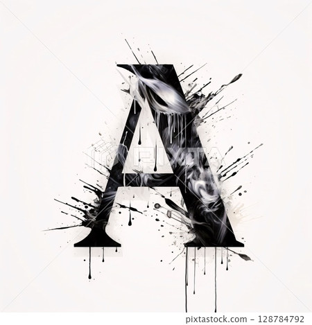 Graffiti alphabet A, Grunge Style, vector illustration. 128784792
