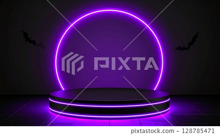 Shiny blue and purple glass crystal ball on a dark background, a futuristic design for digital technology illustration Shiny blue and purple glass crystal ball on a dark background, a futuristic design for digital technology illustration 128785471