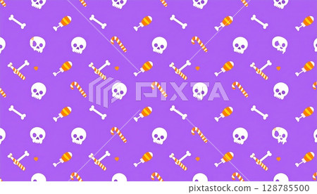 Seamless retro vector pattern with cute cartoon Easter eggs, flowers, and decorations perfect for baby wallpaper design 128785500