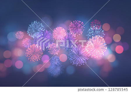 Fireworks blur and night sky gradation-1 128785545