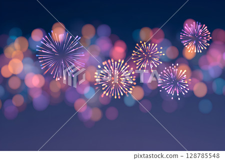 Fireworks blur and night sky gradation-1 128785548