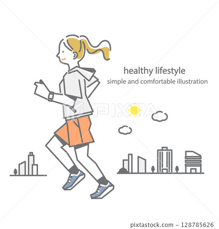 舒適的生活方式:簡約時尚的線描插畫 舒適的生活方式:簡約時尚的線描插畫 128785626