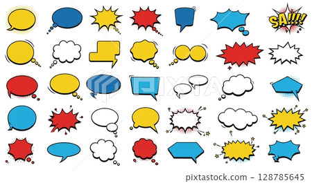 Get inspired! Colorful and pop speech bubble set 128785645
