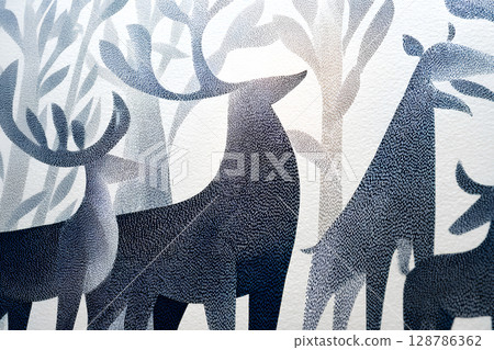 Deer silhouette background material 128786362