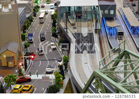 A cityscape recreated in a diorama 128786535
