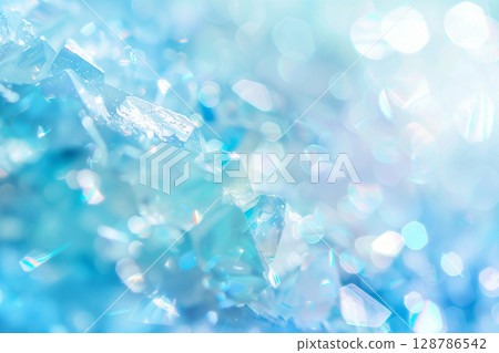 閃閃發光的藍色水晶背景 128786542