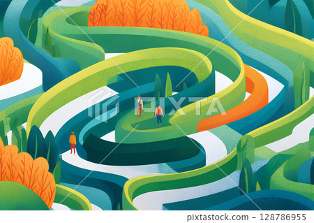 A cute maze-like field landscape -2 128786955