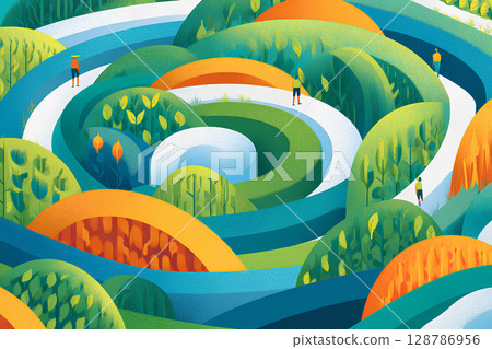 A cute maze-like field landscape -2 128786956
