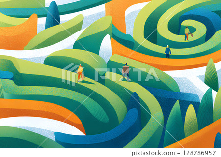 A cute maze-like field landscape -2 128786957