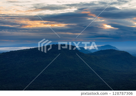 Beautiful landscape in the morning ,Pha Mor E Daeng ,Kantharalak,Sisaket,Thailand 128787306