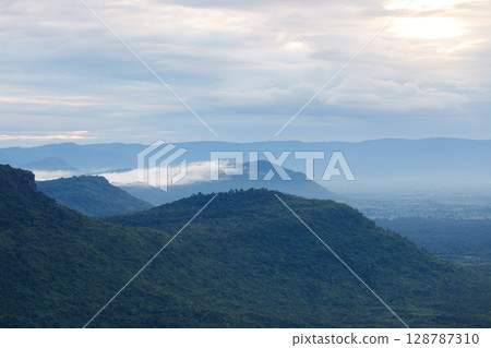 Beautiful landscape in the morning ,Pha Mor E Daeng ,Kantharalak,Sisaket,Thailand 128787310