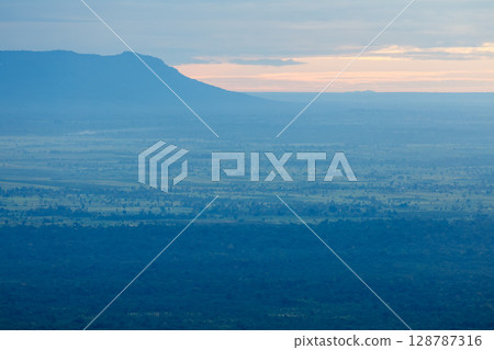 Beautiful landscape in the morning ,Pha Mor E Daeng ,Kantharalak,Sisaket,Thailand 128787316