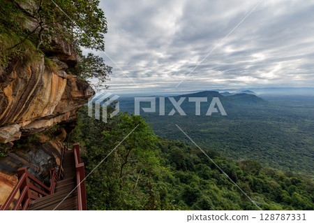 Beautiful landscape in the morning ,Pha Mor E Daeng ,Kantharalak,Sisaket,Thailand Beautiful landscape in the morning ,Pha Mor E Daeng ,Kantharalak,Sisaket,Thailand 128787331