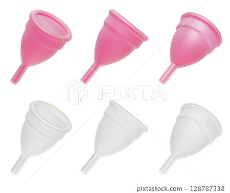 menstrual cup period cup cartoon style 3D graphic 128787338