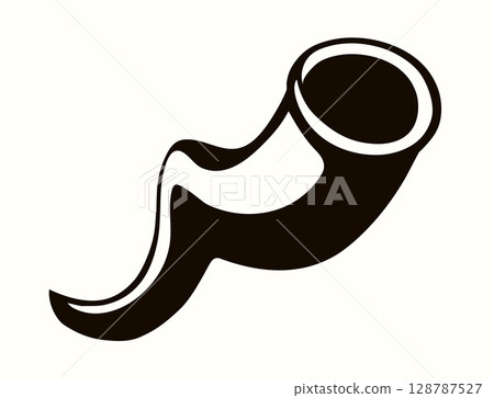 Vector drawing. Jewish ritual horn shofar Vector drawing. Jewish ritual horn shofar 128787527