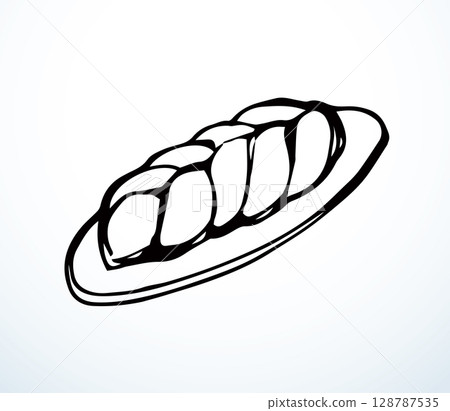 Vector drawing. Jewish braided bun 128787535