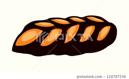 Vector drawing. Jewish braided bun 128787536