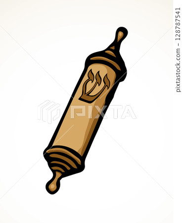 Vector drawing. Jewish box with torah. Mezuzah Vector drawing. Jewish box with torah. Mezuzah 128787541
