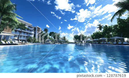 帶游泳池的度假酒店 帶游泳池的度假酒店 128787619