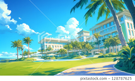 度假區的美麗建築 128787625